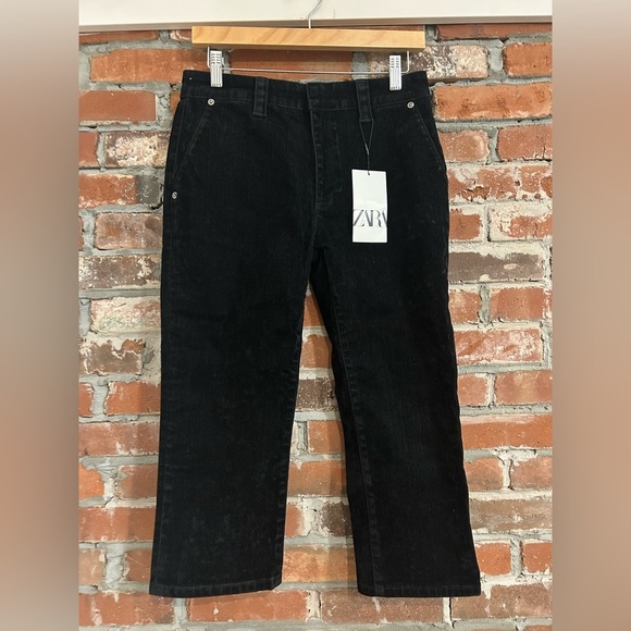 Zara The Slim Capri in Flocked Black Size 4 - Picture 3 of 9